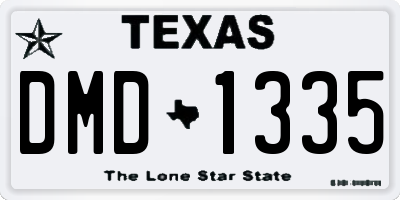 TX license plate DMD1335
