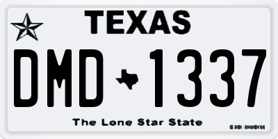 TX license plate DMD1337