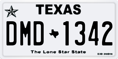 TX license plate DMD1342