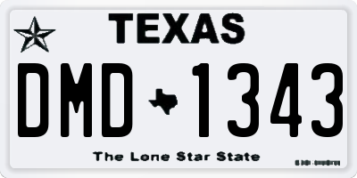 TX license plate DMD1343