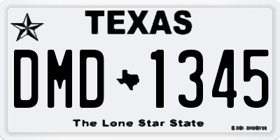 TX license plate DMD1345