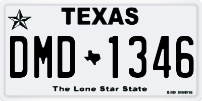 TX license plate DMD1346