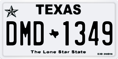 TX license plate DMD1349