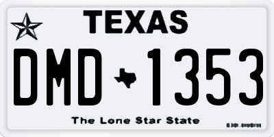 TX license plate DMD1353