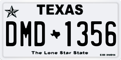 TX license plate DMD1356
