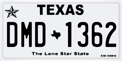 TX license plate DMD1362