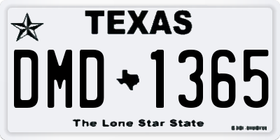 TX license plate DMD1365