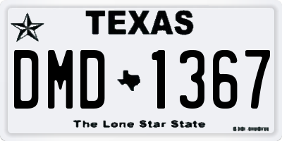 TX license plate DMD1367