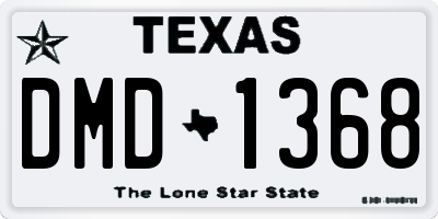TX license plate DMD1368