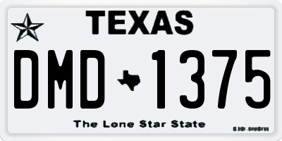 TX license plate DMD1375