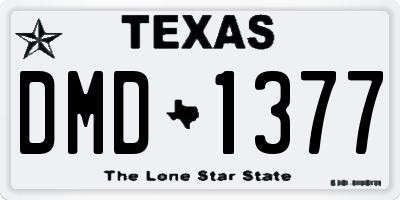 TX license plate DMD1377