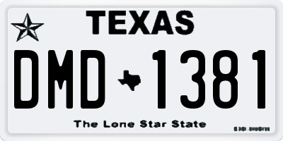 TX license plate DMD1381