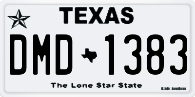 TX license plate DMD1383