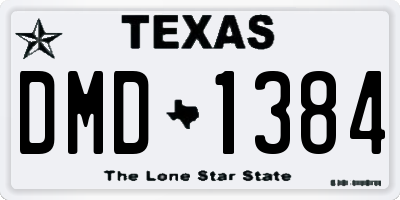 TX license plate DMD1384