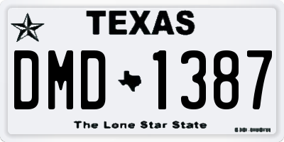 TX license plate DMD1387