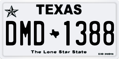TX license plate DMD1388