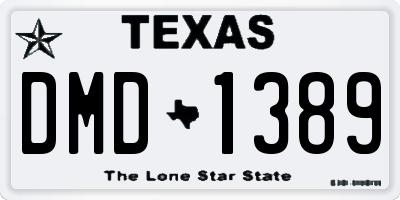 TX license plate DMD1389
