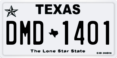 TX license plate DMD1401