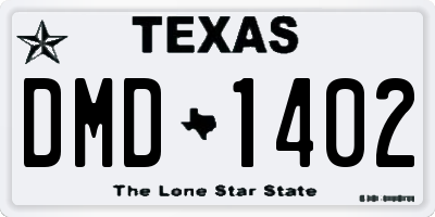 TX license plate DMD1402