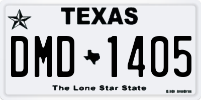 TX license plate DMD1405