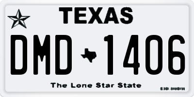 TX license plate DMD1406