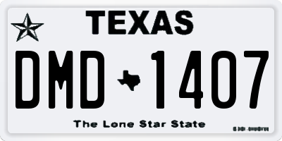 TX license plate DMD1407