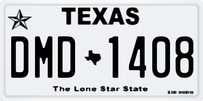 TX license plate DMD1408