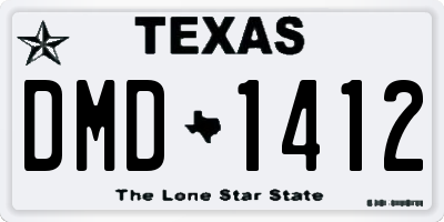 TX license plate DMD1412