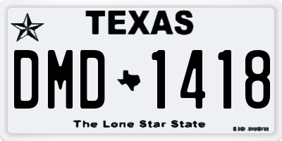 TX license plate DMD1418
