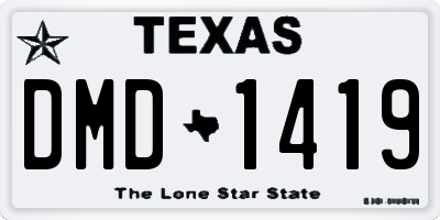 TX license plate DMD1419