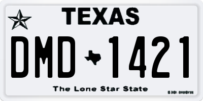 TX license plate DMD1421