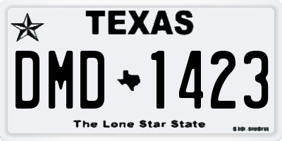 TX license plate DMD1423