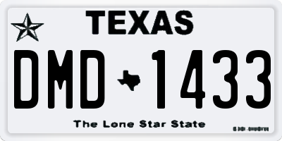TX license plate DMD1433