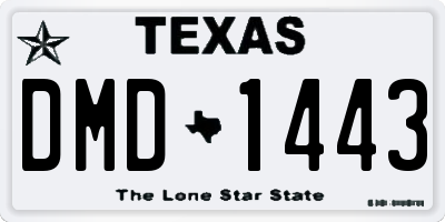TX license plate DMD1443