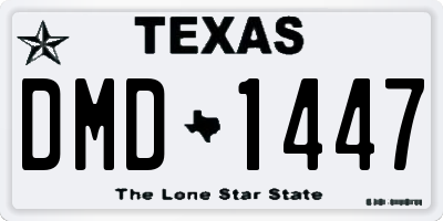 TX license plate DMD1447