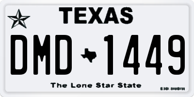 TX license plate DMD1449