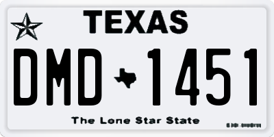 TX license plate DMD1451