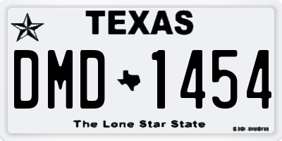 TX license plate DMD1454