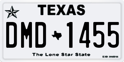 TX license plate DMD1455