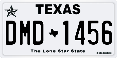 TX license plate DMD1456