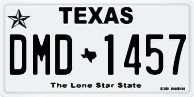 TX license plate DMD1457