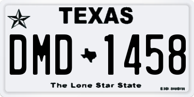 TX license plate DMD1458