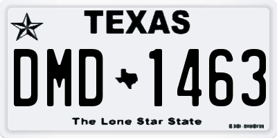TX license plate DMD1463