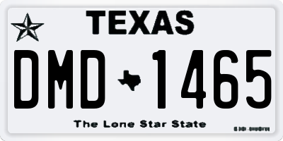 TX license plate DMD1465