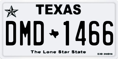 TX license plate DMD1466