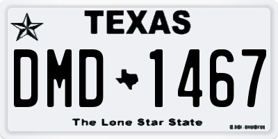 TX license plate DMD1467