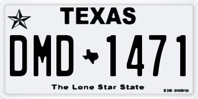 TX license plate DMD1471