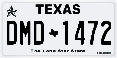 TX license plate DMD1472