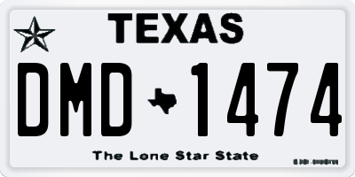 TX license plate DMD1474