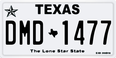 TX license plate DMD1477